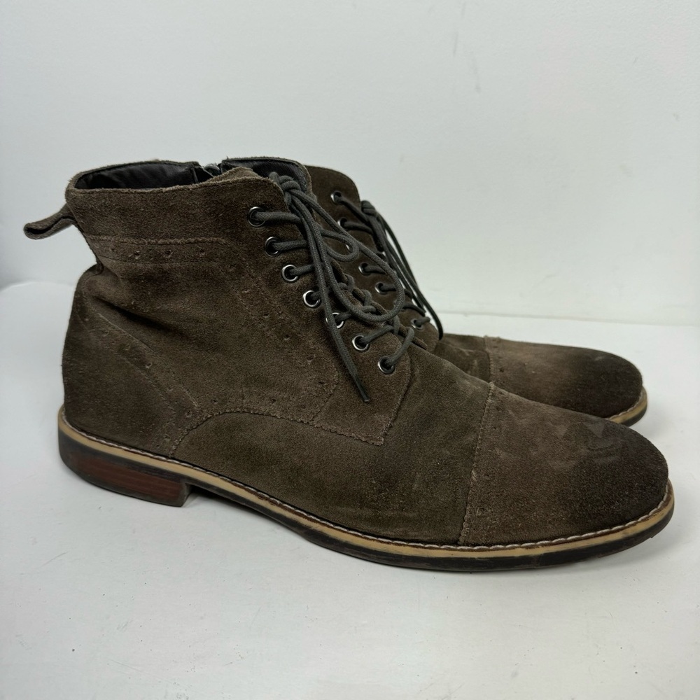 Hawker Rye Suede Brown Lace Up Chelsea Moto Boots Casual